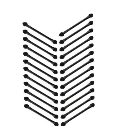 BIUDECO 25 Pcs Double Ended Eye Shadow Stick Dual Ended Makeup Brush Daily Use Lip Mask Black Plastic