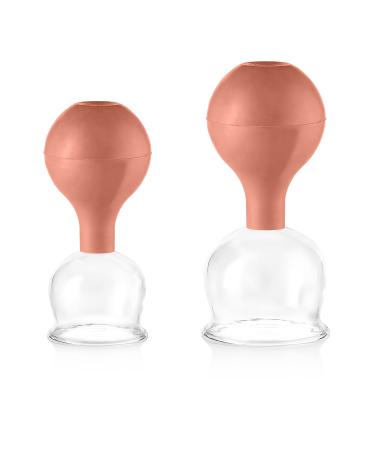pulox cupping glass made of real glass set of 2 including suction ball 52 mm & 62 mm brown
