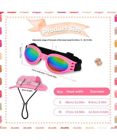Sebaoyu Dog Hat and Sunglasses Set - Pink#2 Small | Summer Pet Baseball Cap with Visor and Goggles for Small Medium Breed - Buy Online on GoSupps.com