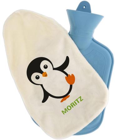 Personalized Hot Water Bottle - Custom Cozy Heat Bottle Cover with Names | 800ml Penguin Design | Perfect Christmas Gift for Kids & Adults - Buy Online on GoSupps.com