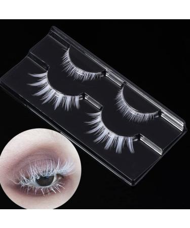 Buy White False Eyelashes - Colorful Cosplay Makeup & Natural Extensions for Halloween & Masquerade Parties | International Shipping - Buy Online on GoSupps.com