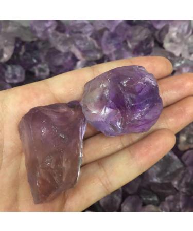 Crystal Hole Natural Crystals and Stones 2pcs Big Size Brazil Natural Rough Amethyst Quartz Specimen raw Rock Gemstone Crystal Stones DIY Jewelry for Decoration Crystal Hole