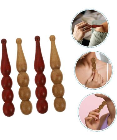 Healeved 4-Piece Pearl Massage Tool Set | Gua Sha Hand & Body Massage Devices | Manual Pen & Foot Roller for Neck Pain Relief - Buy Online on GoSupps.com