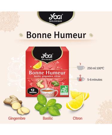 Yogi Organic Good Mood Infusion 100% Organic Basil Ginger and Lemon 12 Heat Sealed Sachets without Staples 21.5 g 311411 - Buy Online on GoSupps.com