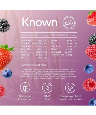 Known Soutien Post-Partum Gummies Saveur Fruits Rouges Compl ment Gommes V gan Multivitamines avec Fer Biotine Choline & Vitamines R cup ration Post-Grossesse & nergie Cure 1 Mois - Buy Online on GoSupps.com