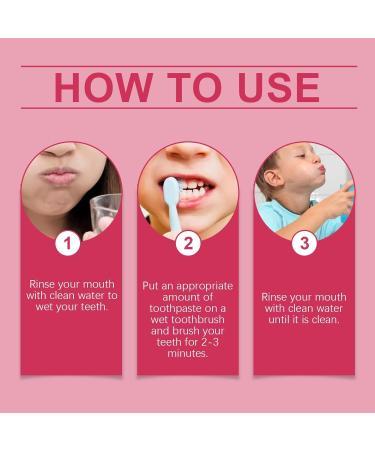 Kids Toothpaste Strawberry Flavor - Gentle Oral Care Teeth Cleaning Enamel Protection Reduces Stains for Children(3PCS) - Buy Online on GoSupps.com