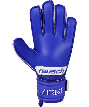 Reusch Unisex Youth Attrakt Silver Junior Goalkeeper Gloves Size 6 Deep Blue | Premium International Shipping Available - Buy Online on GoSupps.com