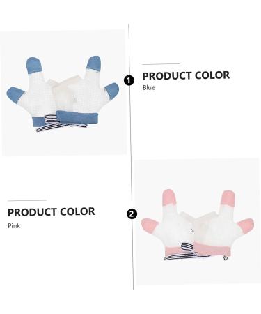 AOKWAWALIY Baby Mittens 2 Pairs Ring Biting Gloves Thumb Protector Kids Teething Mittens Finger Sucking Guard Correction Net Breathable Baby Kids Gloves - Buy Online on GoSupps.com