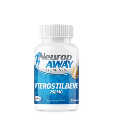 NeuropAWAY Elements Pterostilbene (60 250mg Acid Rresistant Capsules Per Bottle) 3pack