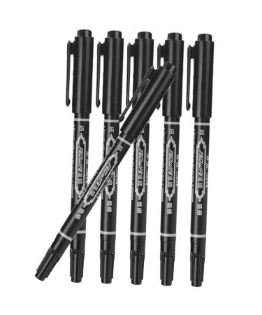 Angoily 6pcs Eyebrow Marker Pen Eyebrow Embroidery Pencil Perforation 13.9x1.8cm Black