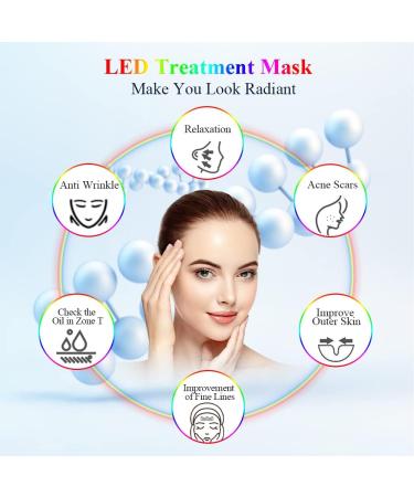 LED Face Mask FAZJEUNE 7 Color Light Therapy Mask Rechargeable Touchscreen Phototherapy Rejuvenation Facial Care Reusable Replenish Collagen Anti-Aging Anti-wrinkle Remove Scars Skin Toning - Buy Online on GoSupps.com