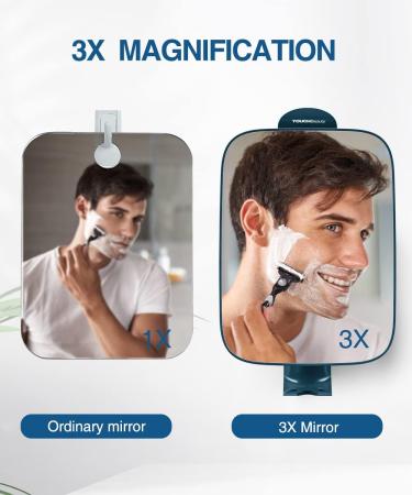 TOUCHBeauty 3X Shower Mirror with Razor Holder - 360 Degree Swivel, Larger Size 11, Blue Men's Bathroom Accessories - Buy Online on GoSupps.com