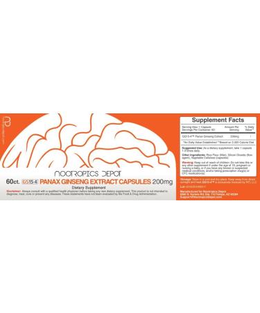 Panax Ginseng Extract Capsules 200mg - 60 Count | Natural Adaptogen for Stress | Ayurvedic Herb | Supports Healthy Stress Levels - Buy Online on GoSupps.com