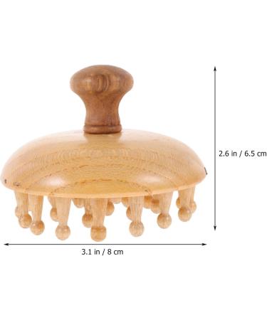 Minkissy Beech Massage Curb - Scalp & Head Massage Device Wooden Shampoo Brush & Peeling Tools for Relaxation - Buy Online on GoSupps.com