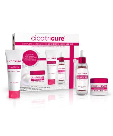 Cicatricure Antimanchas Skin Care Kit: AHA & PHA Exfoliating Face Wash Brightening Serum and Moisturizing Gel Cream - Dark Spot Reduction Enhanced Glow Paraben & Sulfate-Free