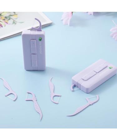 Portable Tooth Pocket Lila - 2 pcs Automatic Dental Floss Organizer & Travel Storage Box with 10 Refillable Picks | Perfect for Dinner Dates - Buy Online on GoSupps.com