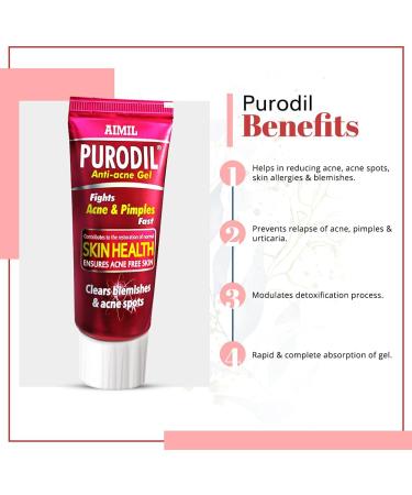 AIMIL Purodil Organic Anti Acne Cream Gel & Pimple Face Gel with Neem Tulsi & Aloe Vera (20 x 2) 40 gm - Buy Online on GoSupps.com