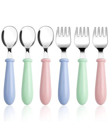 3 Set/6 PCS Baby Fork and Spoon Toddler Utensils Stainless Steel Baby Forks and Spoons Silverware Set with Round Handle Kids Silverware Children's Flatware Kids Cutlery Set 3 x Forks 3 x Spoons - Buy Online on GoSupps.com