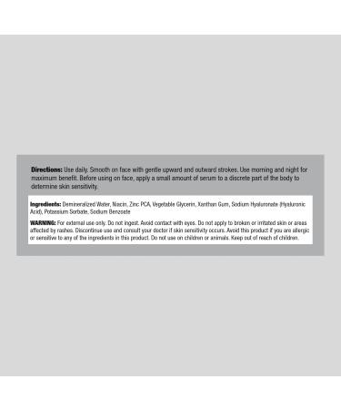 Piping Rock Niacinamide & Zinc Serum - 2 fl oz | Hydrating Face & Skin Solution with Hyaluronic Acid | Paraben SLS & Fragrance-Free - Buy Online on GoSupps.com