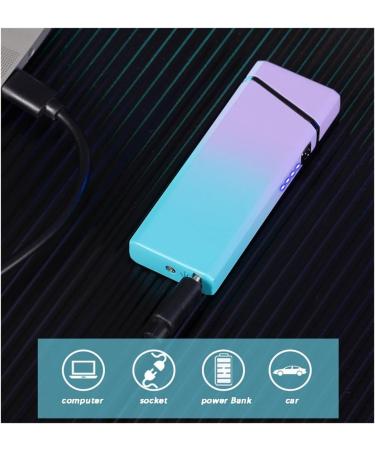 Metal Candle Dual Arc Lighter Windproof Flameless USB Rechargeable Lighter with LED Battery Display for Candle Camping(Cc) - Buy Online on GoSupps.com