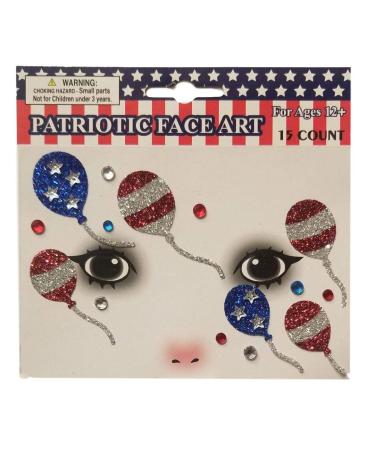 Patriotic Temporary Face Tattoos - 100pc Face Art for Memorial Day, 4th of July, Labor Day | Red White Blue Glitter | Election Party - Buy Online on GoSupps.com