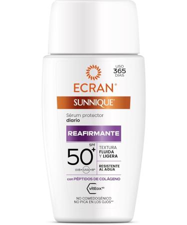  Ecran ECRAN Sunnique Firming Serum SPF50+ with Collagen Facial Sun Protection & Anti-Aging Action Strengthens Elasticity and Nourishes Skin Lightweight Texture Water Resistant 40ml - Buy Online on GoSupps.com