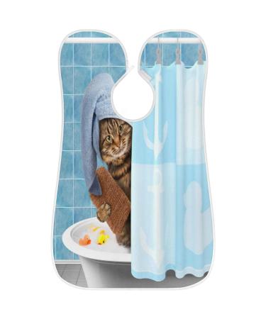 Cat Bathing Beard Bib Apron - Non-Stick Waterproof Hair Catcher for Men | Grooming Cape with Suction Cups - Perfect Gifts for Men - Buy Online on GoSupps.com