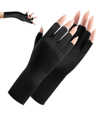 Uv Glove for Gel Manicures Breathable Uv Protection Gloves UPF50+ Fingerless Manicure Gloves for Nail Art Supplies White Black - Buy Online on GoSupps.com