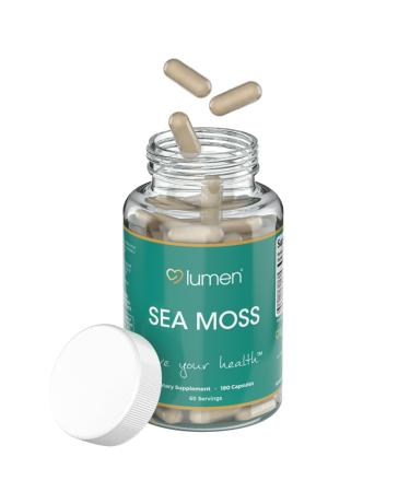 Lumen Naturals Sea Moss for Women with Irish Moss Bladderwrack & BioPerine 2100mg Per Serving 180 Capsules 60 Servings Non-GMO Vegan & Gluten-Free (180 Count (Pack of 1))