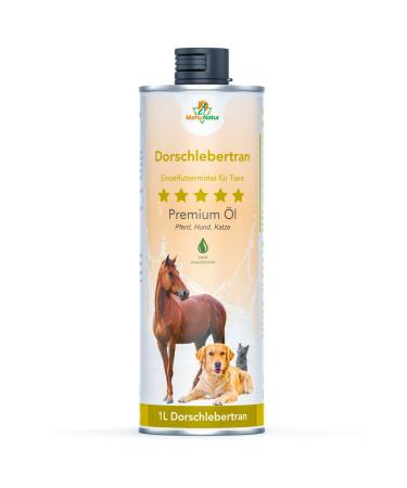 Mahu nature dorschlebertran for dogs & cats 1 liter I natural barf oil addition - cod oil for dogs with lots of omega 3 (EPA + DHA) & vitamins I in recyclear can - Buy Online on GoSupps.com