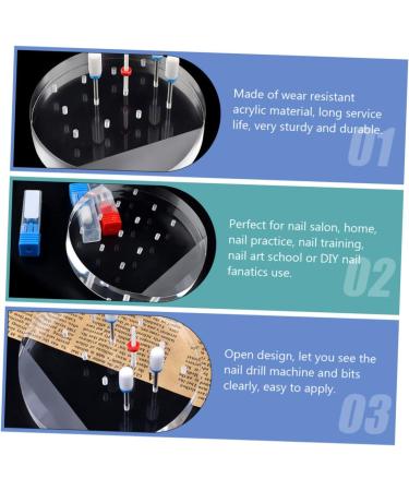 Grinding Head Display Stand Nail Drill Bit Holder Nail Bits Nail Drill Bits Container Nail Polishing Heads Stand Nail Drill Bits Stand Cross Nail Charm Acrylic Manicure Tool Holder - Buy Online on GoSupps.com