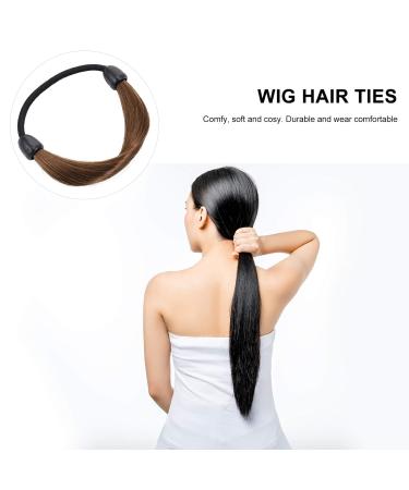 Amosfun 6-Piece Wig Hair Rubber Elastic Ponytail Holders - Synthetic Hair Ties for Women & Girls in Coffee Brown - Buy Online on GoSupps.com