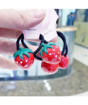 Yuanxue Elastic Hair Ties Set - 20Pcs Cute Cartoon Strawberry Hair Bands for Girls - Buy Online on GoSupps.com