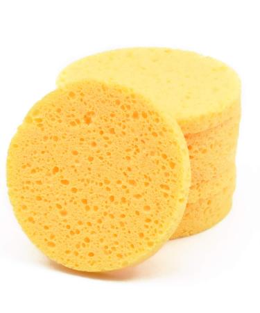 10pcs Yellow Round Face Cleaning Makeup Removal Sponges - Best Cosmetic Pads for Facial Care - Buy Online on GoSupps.com