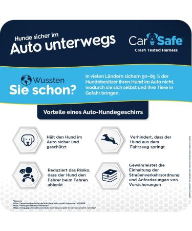 Carsafe Crash-Tested Dog Safety Dishes for Large Dogs | Secure & Comfortable | Up to 32 kg (70 lbs) - Blue - Buy Online on GoSupps.com