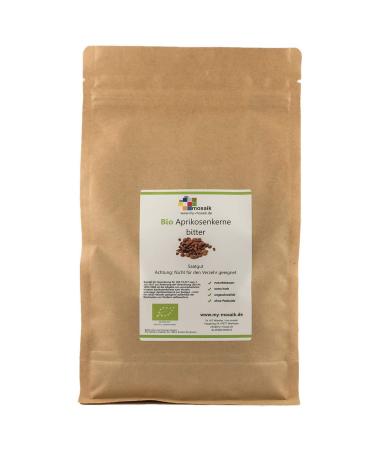 Bio apricot seeds of bitter quality "Extra Herb" - high bitter content natural lamp little fracture content unwerty without pesticides seed 1000g organic 1 kg (1 Pack)