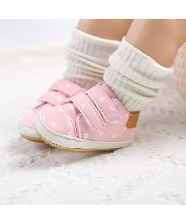 RVROVIC Baby Boys Girls Anti-Slip Oxford Loafer Flats | 12-18 Months | Pink Heart Design - Buy Online on GoSupps.com
