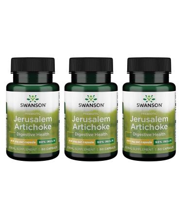 Swanson Prebiotic Jerusalem Artichoke - 90% Inulin 400 mg 60 Caps 3 Pack