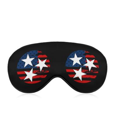 Tennessee Flag USA Sleep Mask Eye Cover for Sleeping Blindfold with Adjustable Strap Blocks Light Night Travel Nap for Men Women