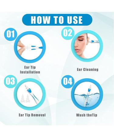 Q Grips Spiral Earwax Removal Tool Kit - Reusable & Safe Ear Cleaner with 16 Soft Heads - For Adults & Kids (Light Blue) - Buy Online on GoSupps.com