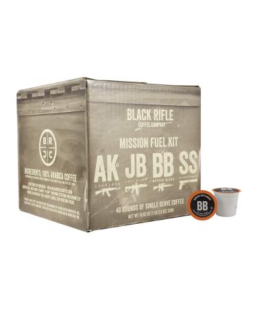 Black Rifle Coffee Supply Drop Variety Pack (48 Count of Pods) Contains a Mix of Silencer Smooth (Light Roast), AK Espresso (Medium Roast), Just Black (Medium Roast), and Beyond Black (Dark Roast), Help Support Veterans an