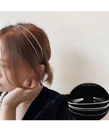 JINBUYAO Double Row Rhinestone Headbands - Set of 3 | Crystal Fashion Hair Bands for Women & Girls - Perfect for Weddings, Parties & Proms - Buy Online on GoSupps.com