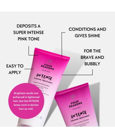 Four Reasons Color Mask Intense Pink - 27 Shades | Intensive Toning Treatment & Color Depositing Conditioner | 100% Vegan Semi-Permanent Hair Dye for Lightened Hair - 6.76 Fl oz - Buy Online on GoSupps.com