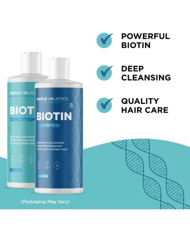 Rosemary Biotin Hair Growth Set with Collagen - Volumizing Shampoo & Conditioner + Hair Supplement for Thickening - Buy Online on GoSupps.com