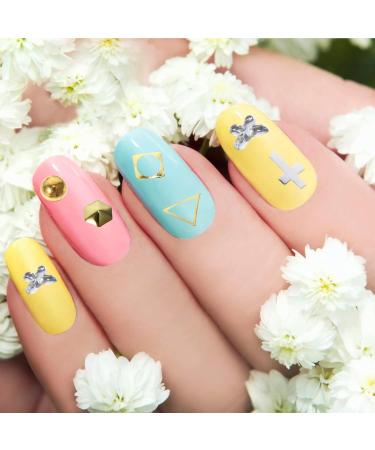 FRCOLOR Nail Art Accessories Nail Stickers 9 Boxes Nail Nail art Studs nail Rivets Studs gold nail studs Art Rivet 3D Nail Art Stickers Nail Accessories 6.8X6.8X0.8CM Gold Silver White - Buy Online on GoSupps.com