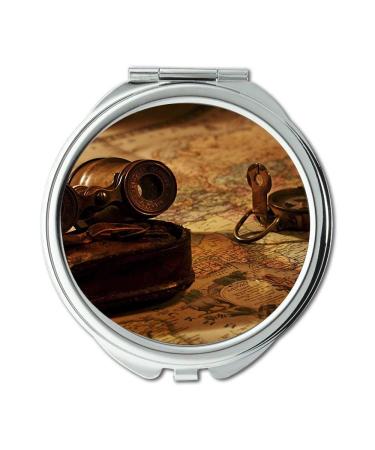 YENDOSTEEN Mirror Compact Mirror Map Wallpaper map arizona pocket mirror portable mirror