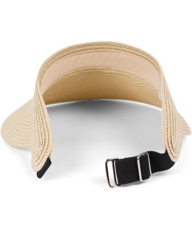 StyleBREAKER Women's Adjustable Paper Straw Visor Cap - Plain Beige Sun Visor Hat for Sun Protection - Buy Online on GoSupps.com