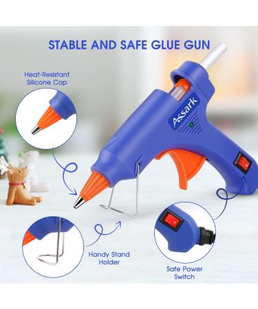 Assark Mini Hot Glue Gun Kit with 30 Glue Sticks - 20W (Blue) | For School Crafts, DIY Arts, Quick Home Repairs - Buy Online on GoSupps.com
