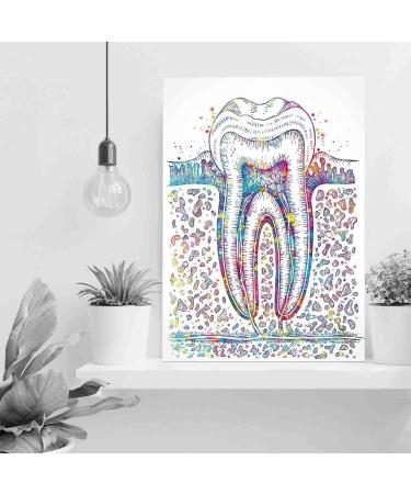 DAVUD Men'S Bedroom Decor Molar Tooth Section Watercolor Print Teeth Medical Art Surgeon Dental Clinic Office Decor Gift Dentist Dentistry Canvas Wall Art- 8 in x12 in-Ready to hang - Buy Online on GoSupps.com