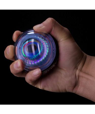 ACELETE Auto-Start 2.0 Power Ball Wrist Trainer - LED Forearm Exerciser for Wrist Strength - Transparent - Buy Online on GoSupps.com